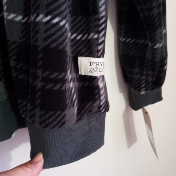 Frye & Co plaid half zip fleece pullover top men's size Xlarge NWT - Picture 6 of 8